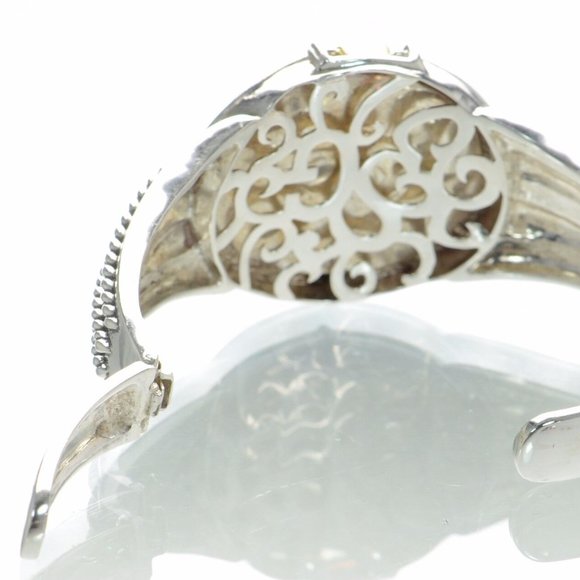 SeidenGang Solid 925 Sterling Silver & 18K Gold Cuff Bracelet - Picture 6 of 8